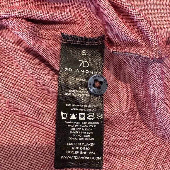 7 Diamonds Tantalum Performance Pima Polo Dusty Rose - Small - Picture 6 of 6